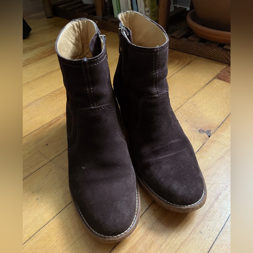 A.P.C. brown suede ankle boots